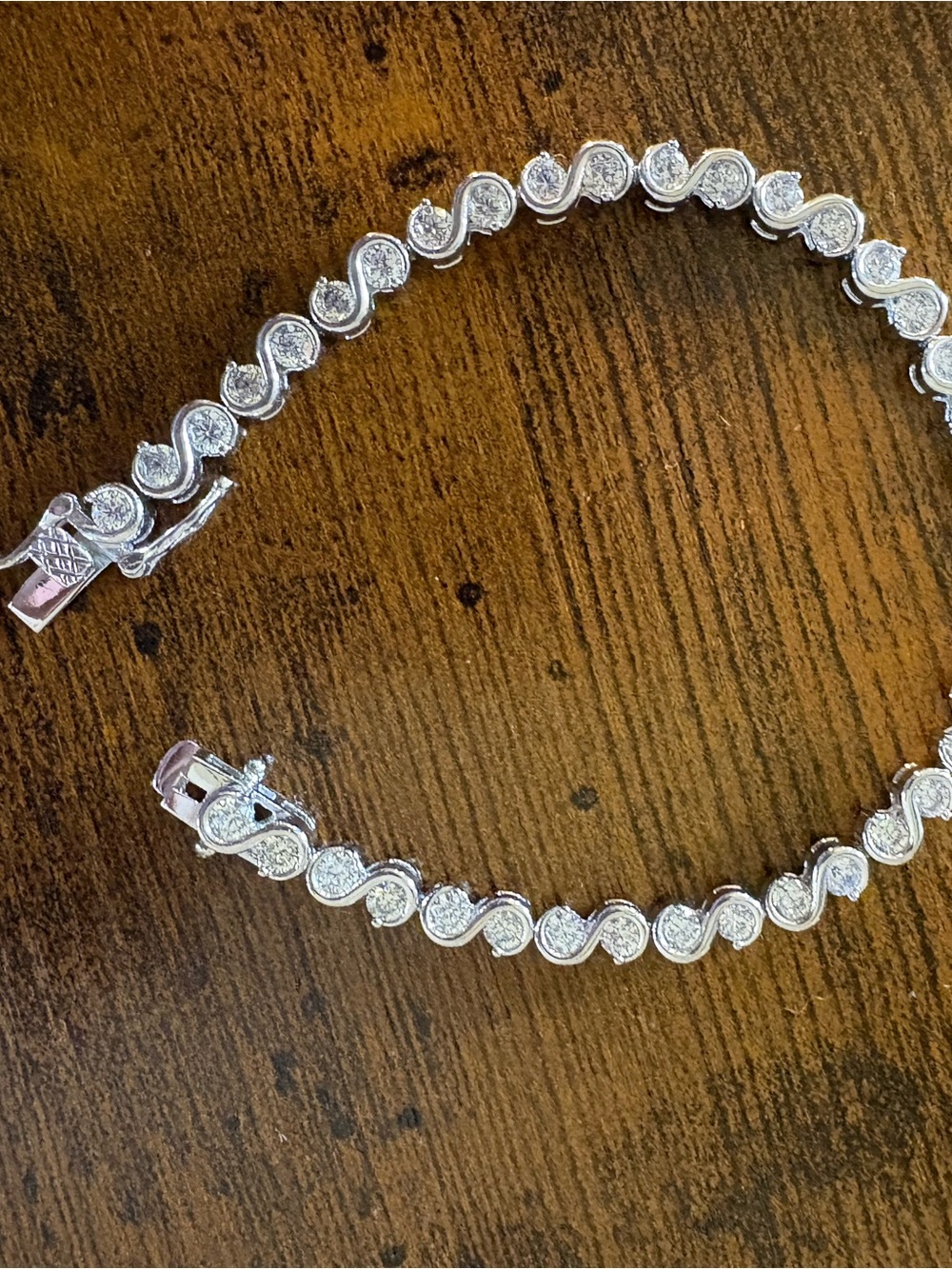 Silver 7in  Crystal Tennis Bracelet for Women